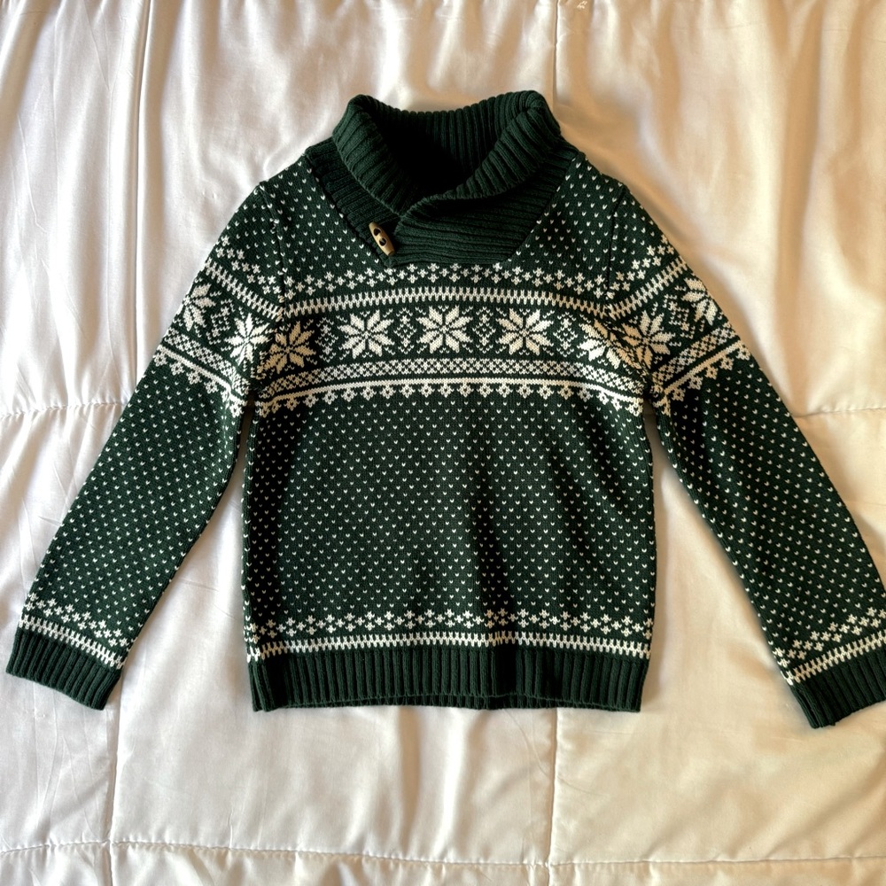 Tahari S (5/6) green holiday sweater